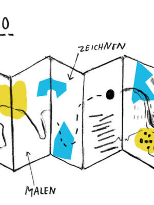 Skizze eines Leporello von Lena Hällmayer